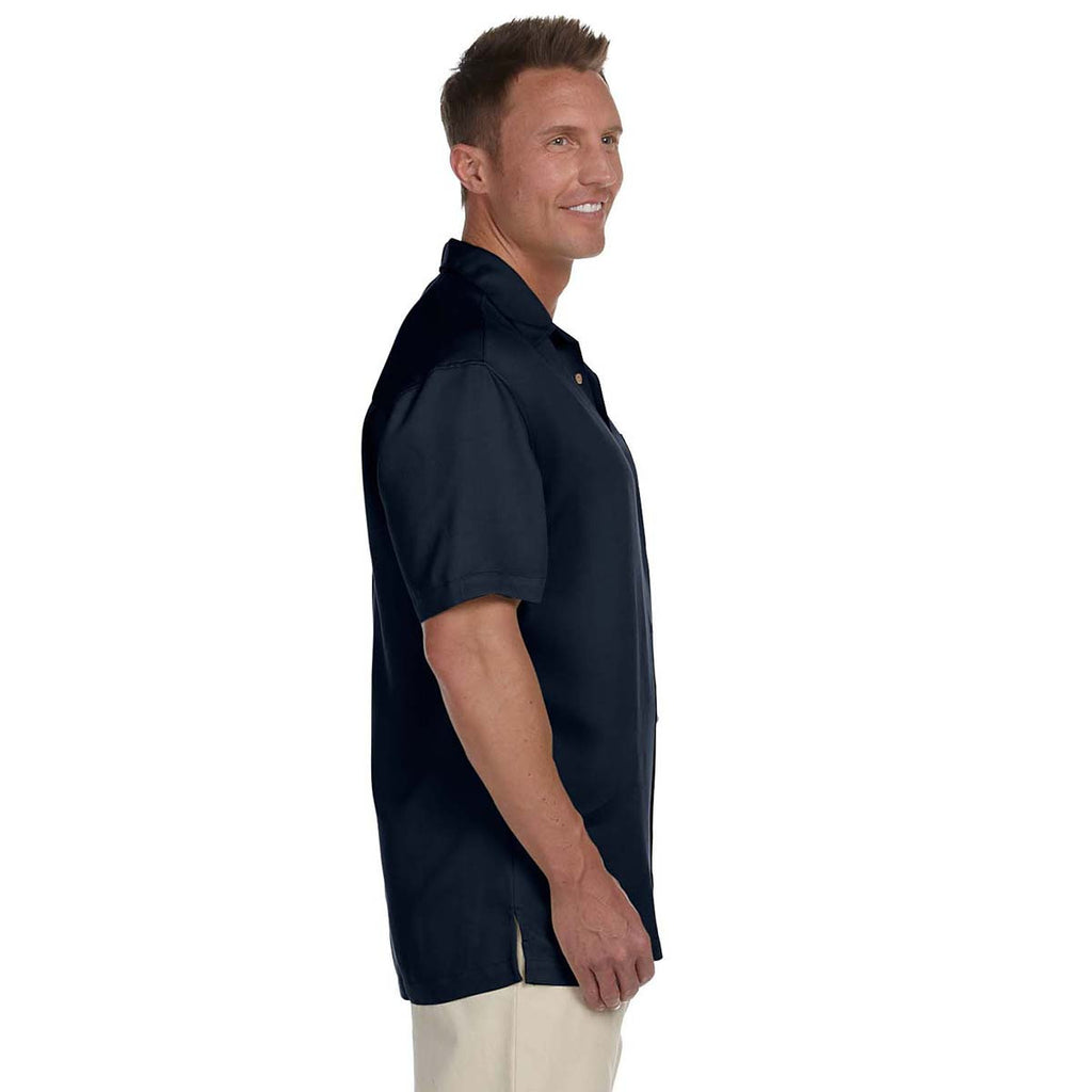 Harriton Men's Navy Bahama Cord Camp Shirt