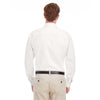 Harriton Men's White Foundation 100% Cotton Long-Sleeve Twill Shirt with Teflon