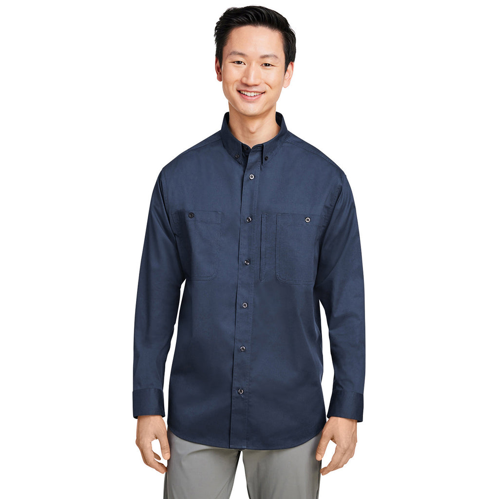 Harriton Men's Dark Navy Advantage IL Long-Sleeve Workshirt