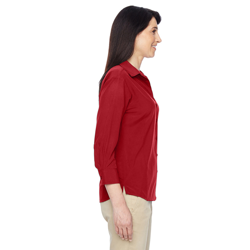 Harriton Women's Parrot Red Paradise 3/4-Sleeve Performance Shirt