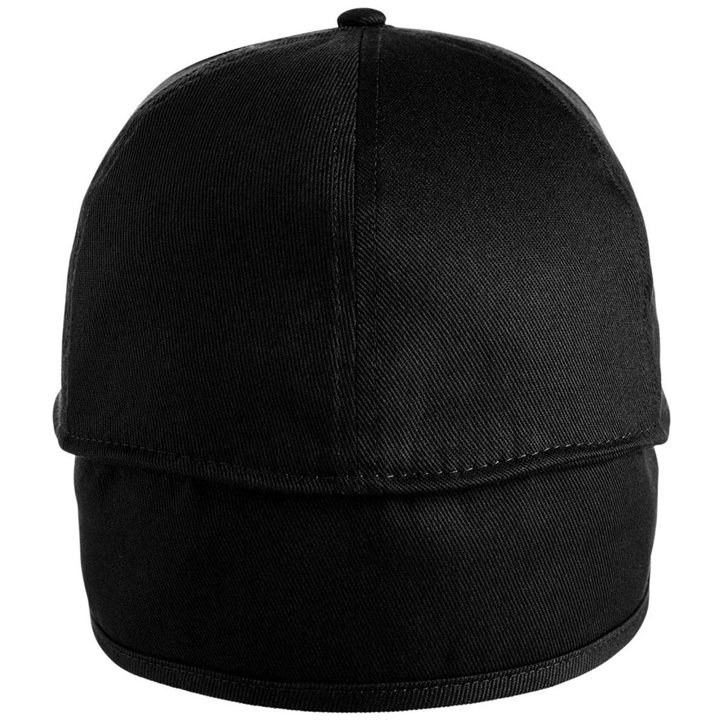 Harriton Black ClimaBloc Ear-Flap Cap