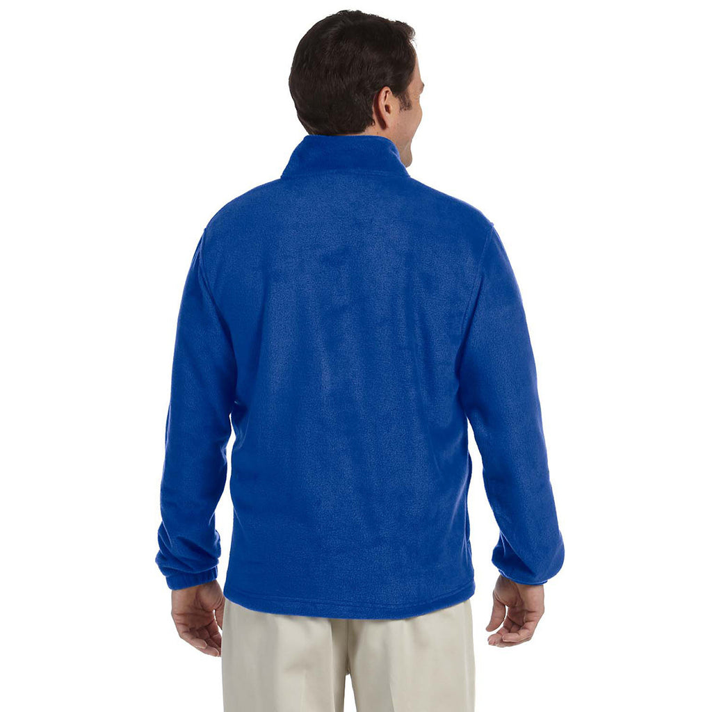 Harriton Men's True Royal 8 oz. Quarter-Zip Fleece Pullover