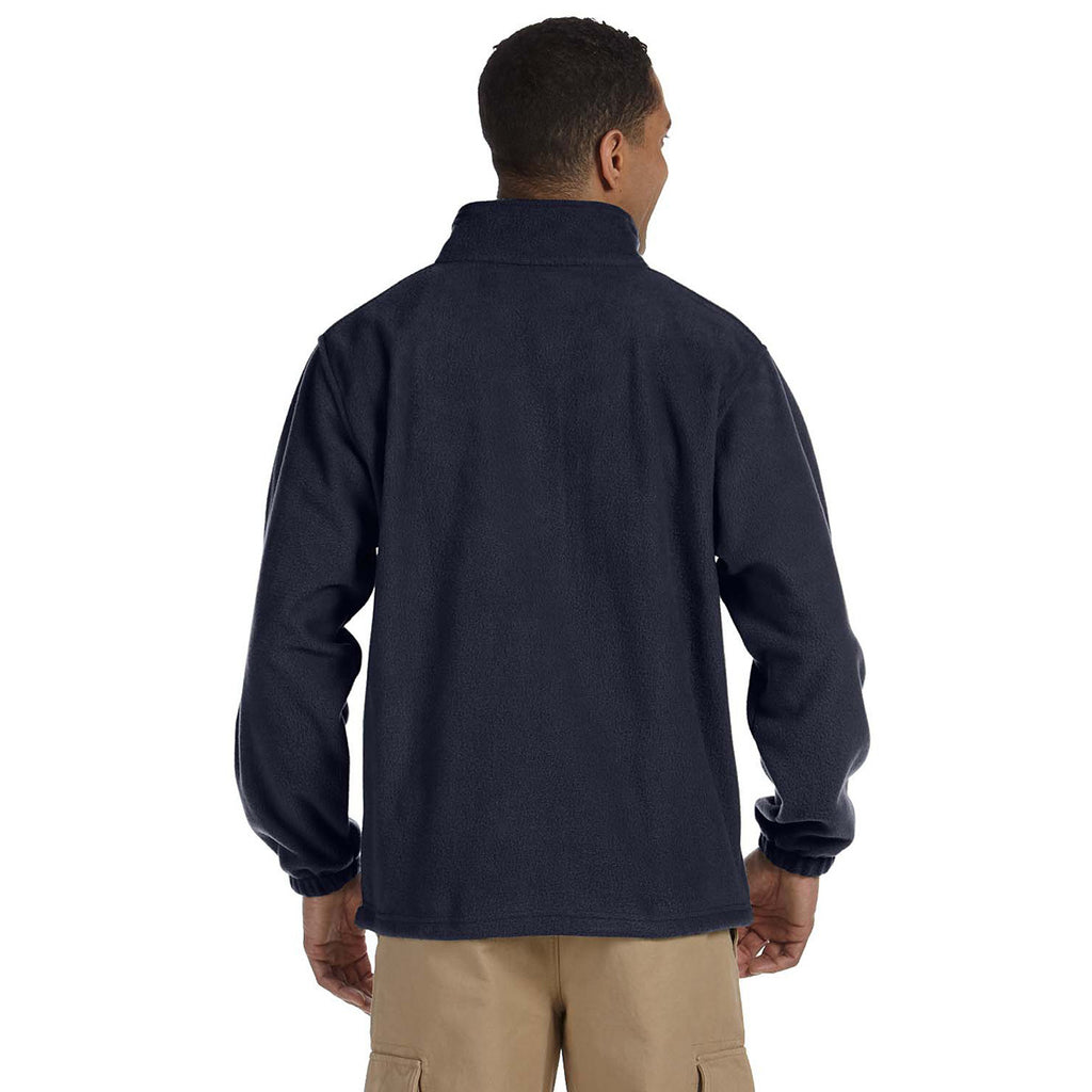 Harriton Men's Navy 8 oz. Full-Zip Fleece