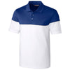 Cutter & Buck Men's Tour Blue/White Harrington Polo