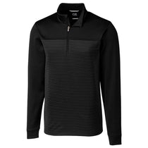 Cutter & Buck Men's Black DryTec Traverse Stripe Half-Zip
