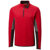 Cutter & Buck Men's Red Traverse Colorblock Half Zip