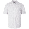 Cutter & Buck Men's Polished Reach Oxford Print Button Front Short Sleeve