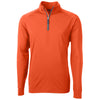 Cutter & Buck Men's College Orange Adapt Eco Knit Stretch Recycled Quarter Zip Pullover