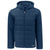 Cutter & Buck Men's Navy Blue Evoke Hybrid Eco Softshell Recycled Full Zip Hooded Jacket