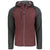 Cutter & Buck Men's Bordeaux Heather/Charcoal Heather Mainsail Full Zip Hooded Jacket