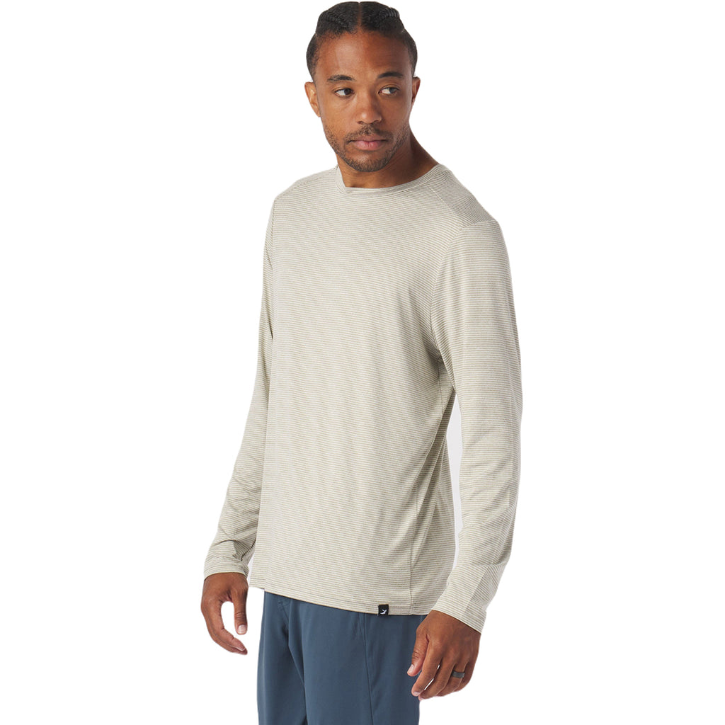 Glyder Men's Linen/Oatmilk Stripe Salton Long Sleeve