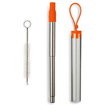 Primeline Orange Festival Telescopic Drinking Straw Kit