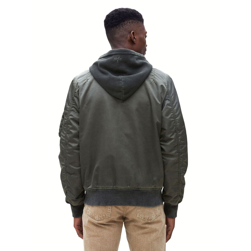 Alpha Industries Men's Sage L-2B Hooded Battlewash Flight Jacket