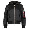 Alpha Industries Men's Black/New Silver Lining MA-1 Natus Flight Jacket