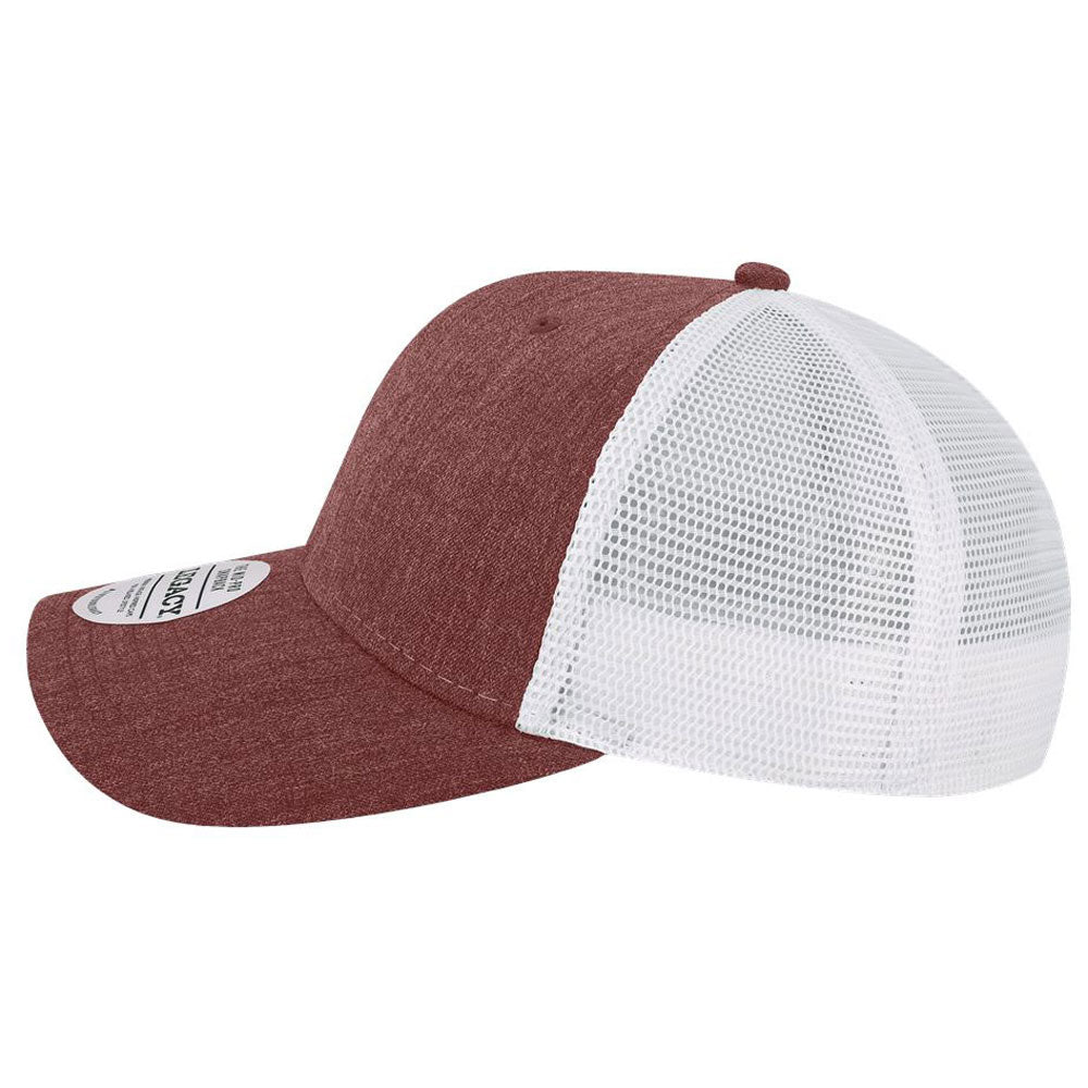 Legacy Melange Burgundy/White Mid-Pro Snapback Trucker Cap