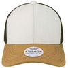 Legacy White/Caramel/Brown Mid-Pro Snapback Trucker Cap