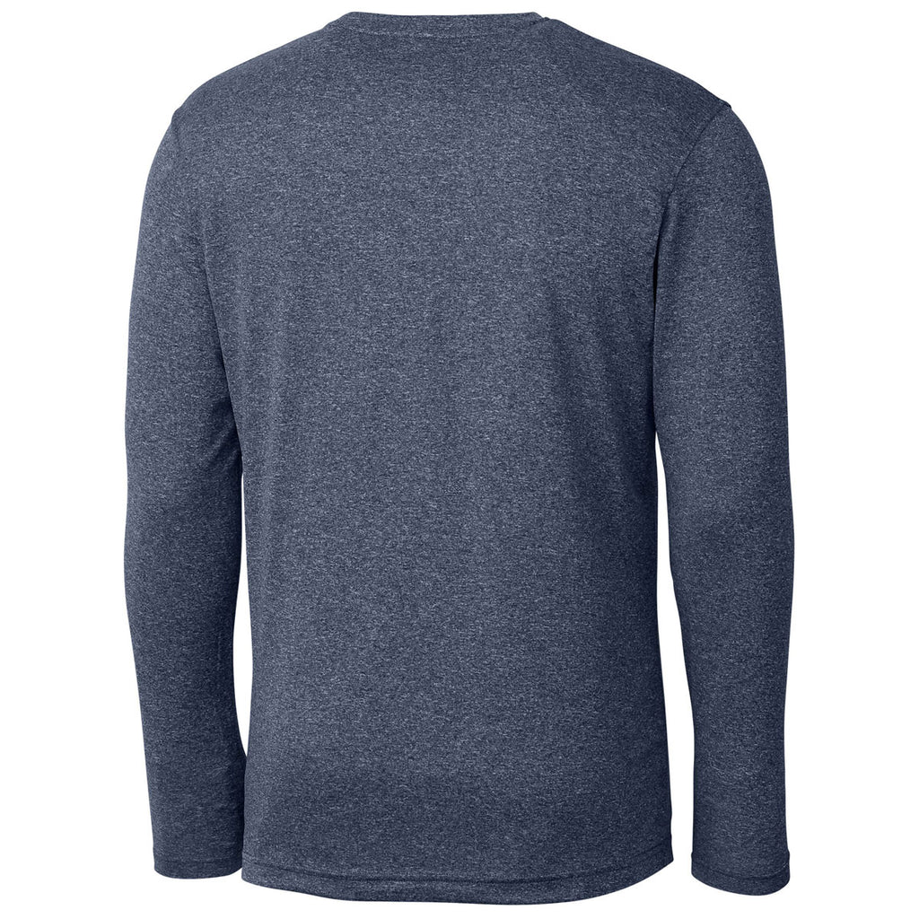 Clique Men's Navy Heather Charge Active Tee Long Sleeve