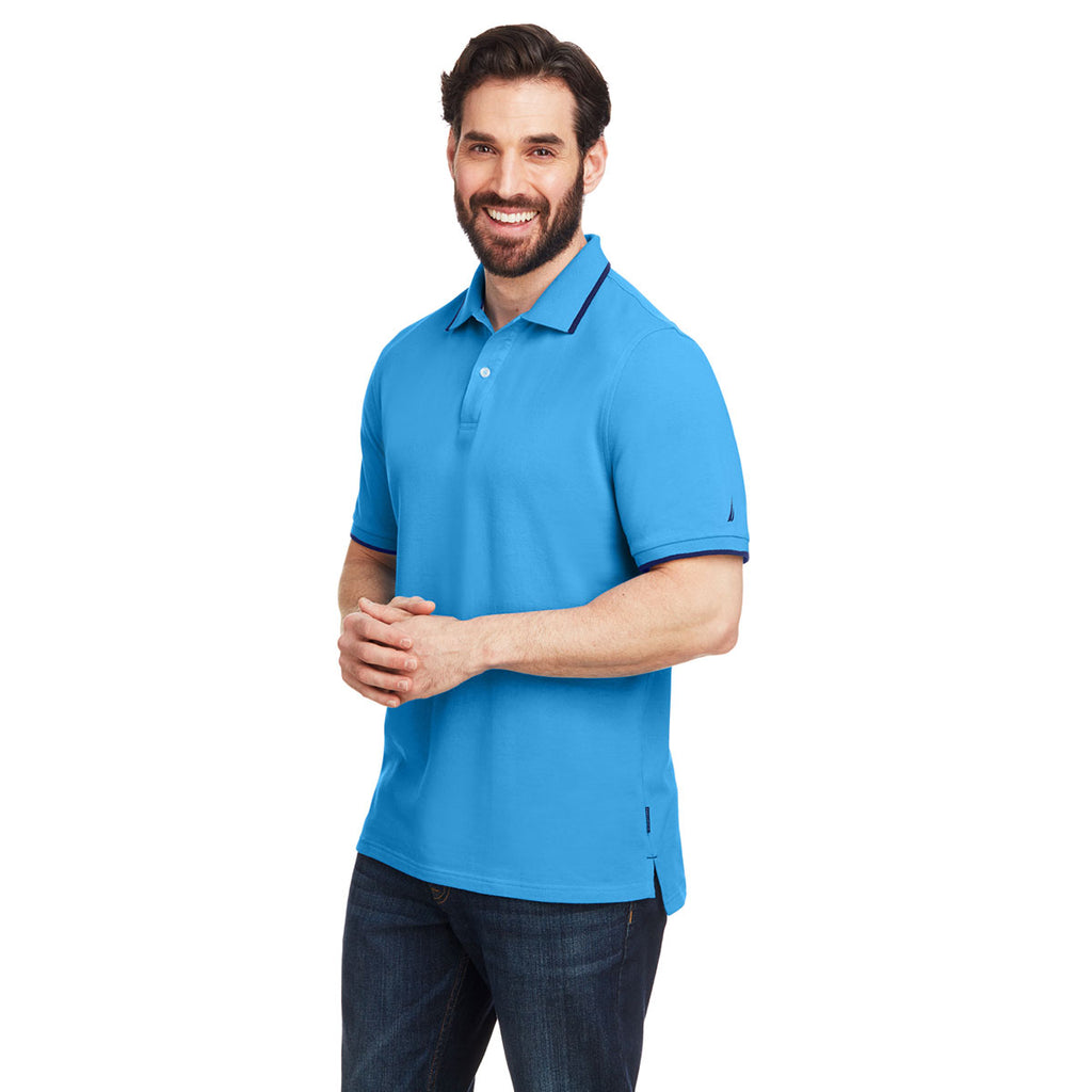 Nautica Men's Azure Blue Deck Polo