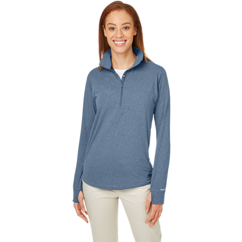 Nautica Women's Faded Navy Saltwater Quarter-Zip Pullover