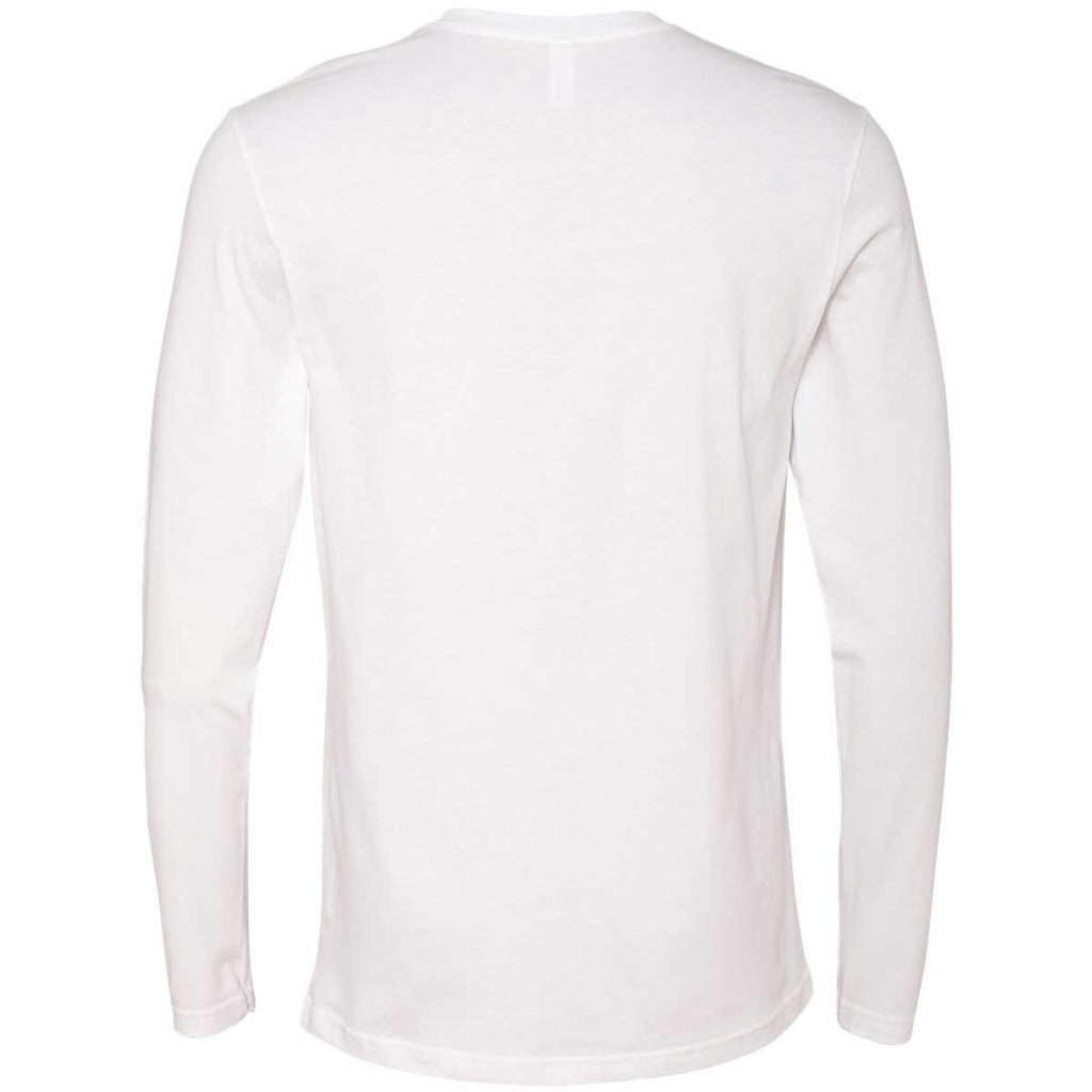 Next Level Men's White Premium Fitted Long-Sleeve Crew Tee