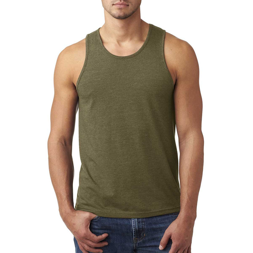 Next Level Men's Military Green Premium Fitted CVC Tank