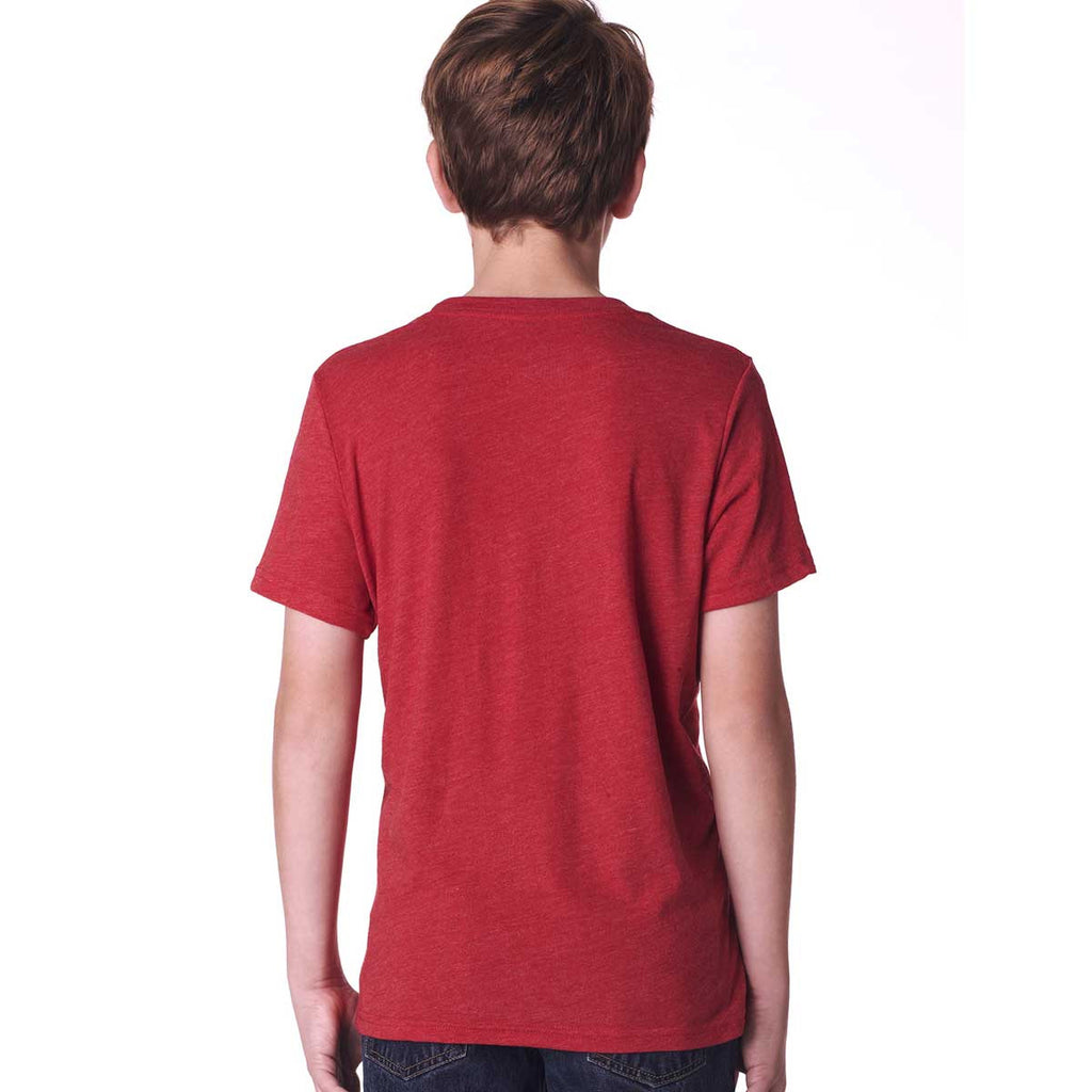 Next Level Boy's Vintage Red Triblend Crew Tee