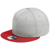 New Era Shadow Heather/Scarlet Striped Flat Bill Snapback Cap