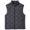 North End Men's Carbon/Black Heather/Black Pioneer Hybrid Vest