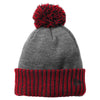 New Era Scarlet/Heather Grey Colorblock Cuffed Beanie