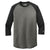 New Era Men's BlackBlackTwistist Heritage Blend 3/4 Sleeve Baseball Raglan Tee