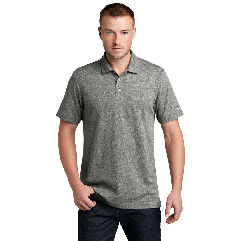 New Era Men's Shadow Grey Twist Slub Polo