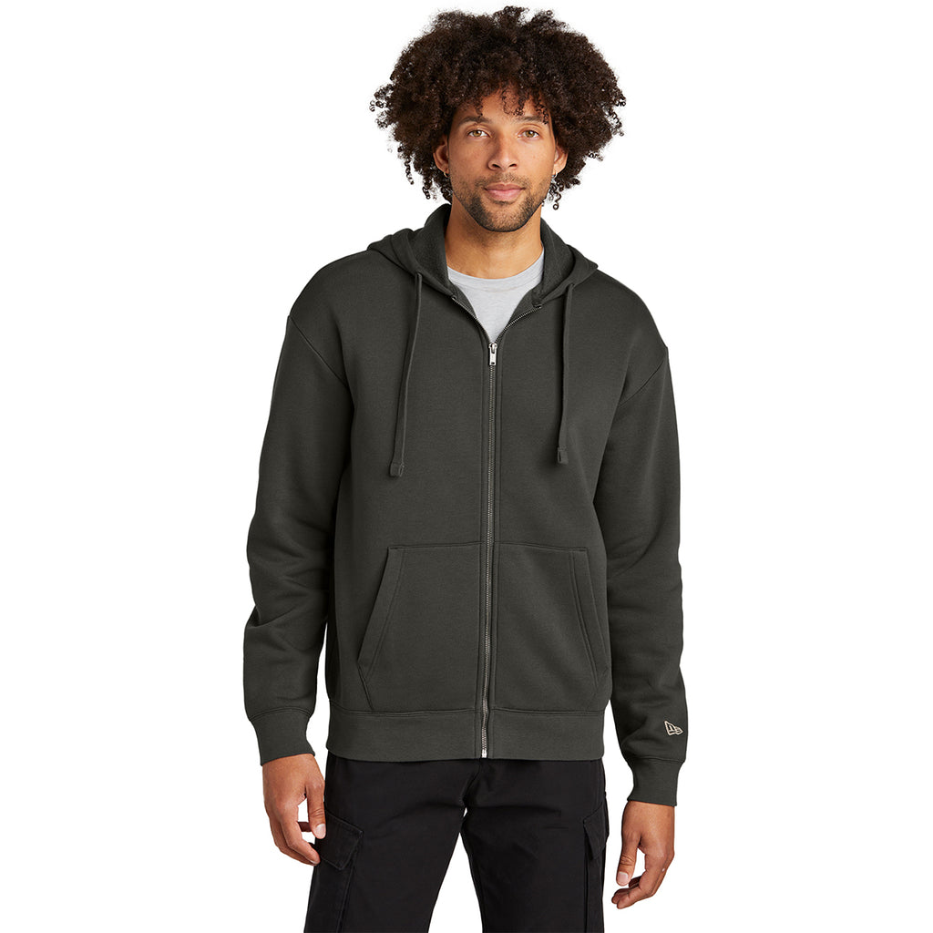 New Era Men's Graphite Heritage Fleece Full-Zip Hoodie