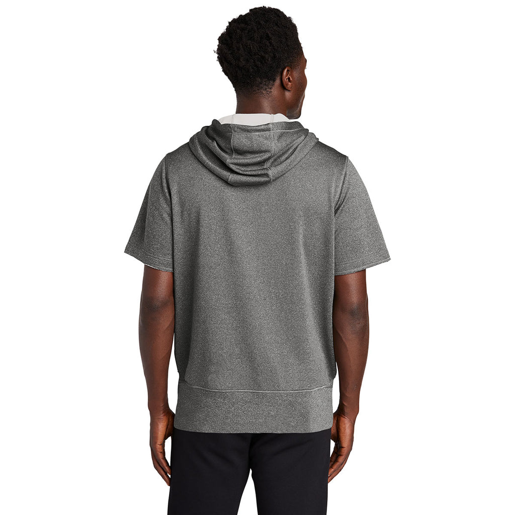 New Era Men's Graphite Heather Performance Terry Short Sleeve Hoodie