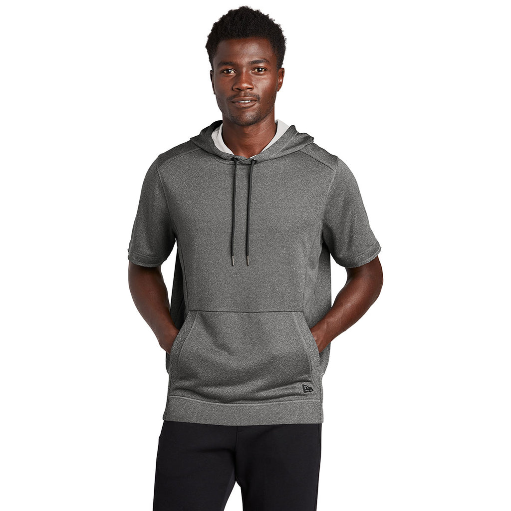 New Era Men's Graphite Heather Performance Terry Short Sleeve Hoodie