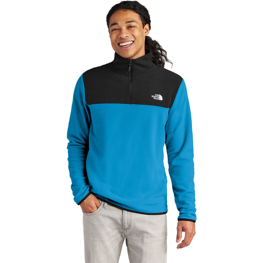 The North Face Men's Hero Blue/ TNF Black Glacier 1/4-Zip Fleece