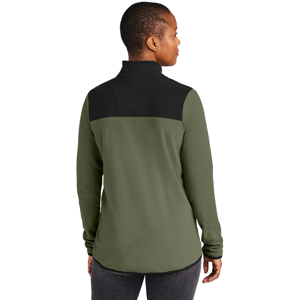 The North Face Women's New Taupe Green/ TNF Black Glacier 1/4-Zip Fleece