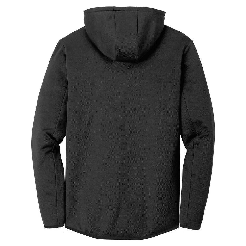 Nike Men's Black Therma-FIT Textured Fleece Full-Zip Hoodie