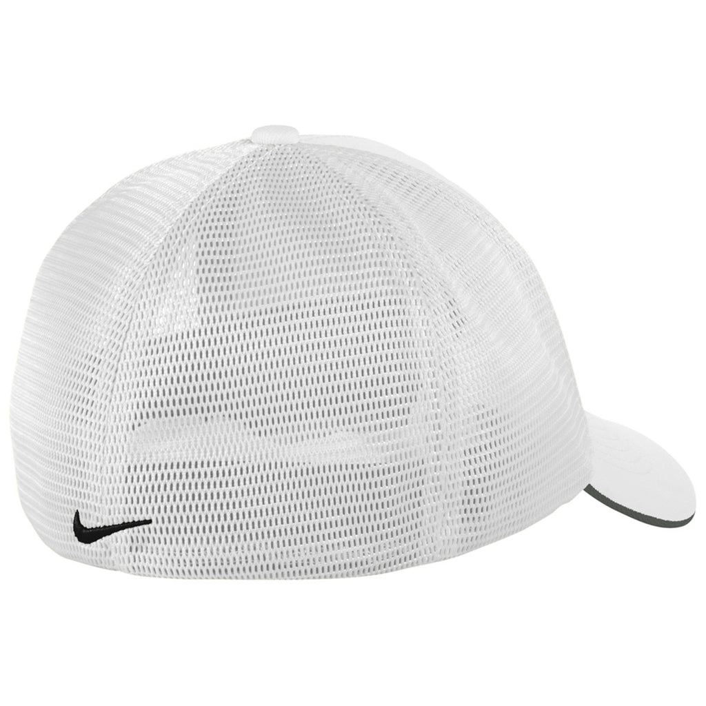 Nike White/White Stretch-to-Fit Mesh Back Cap