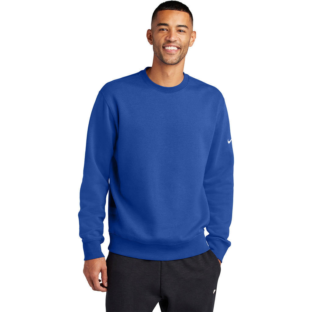 Nike Men's Game Royal Club Fleece Sleeve Swoosh Crew