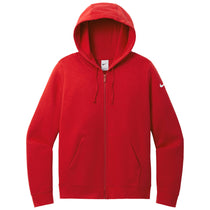 Nike Women's University Red Club Fleece Sleeve Swoosh Full-Zip Hoodie