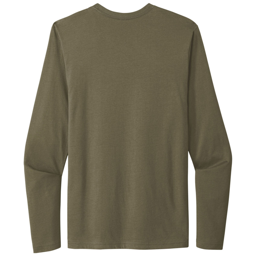 Next Level Men's Military Green Cotton Long Sleeve Tee