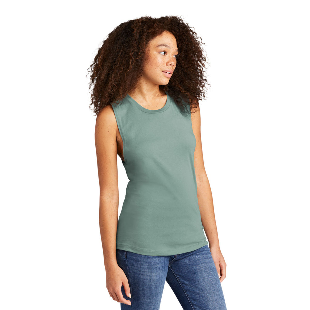 Next Level Women's Stonewash Green Festival Muscle Tank