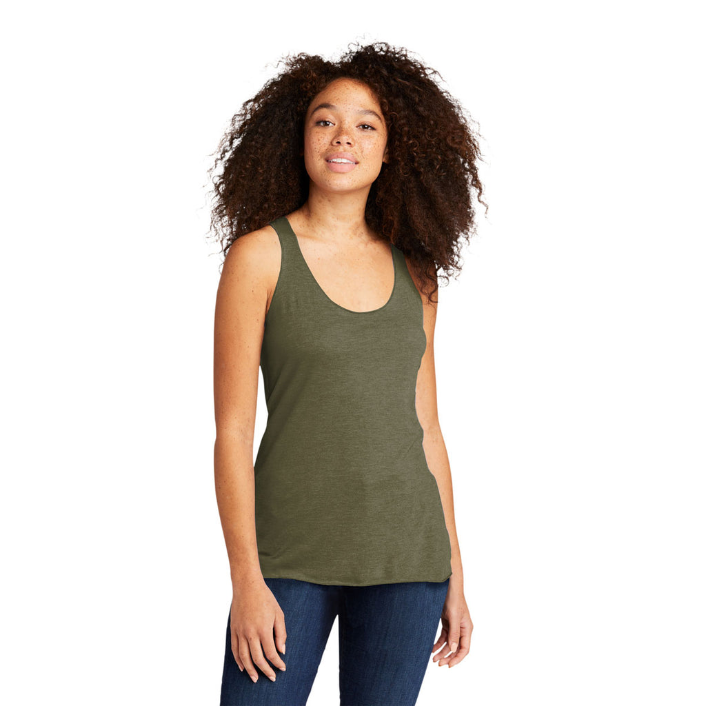 Next Level Women's Military Green Tri-Blend Racerback Tank