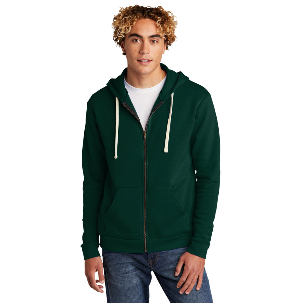 Next Level Unisex Forest Green Beach Fleece Full-Zip Hoodie