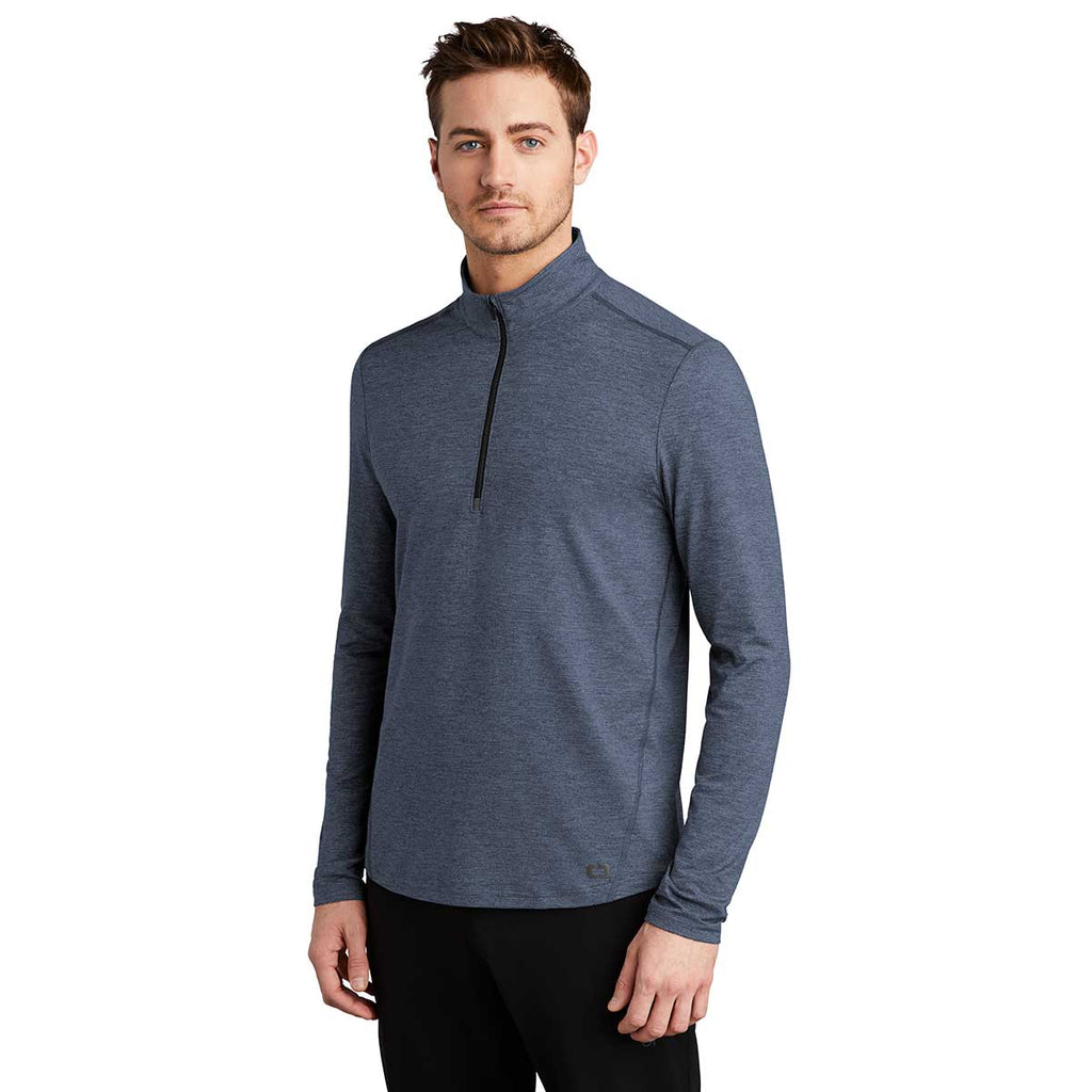 OGIO Men's Blue Indigo Heather Endurance Force Quarter Zip