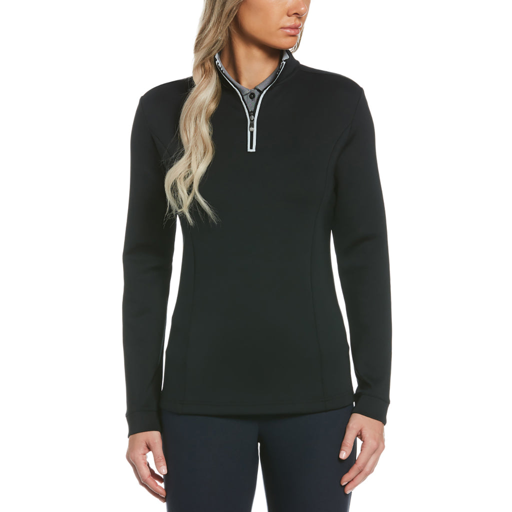 Original Penguin Women's Caviar Black Clubhouse Mock Pullover