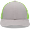 Pacific Headwear Heather Grey/Neon Green/Heather Grey Low-Pro Trucker Cap