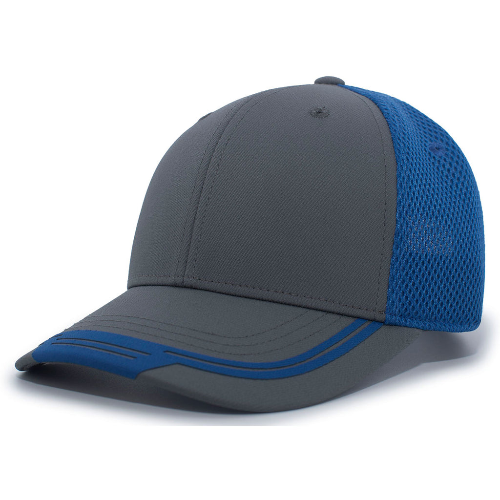 Pacific Headwear Carbon/Royal/Carbon Welded Sideline Cap