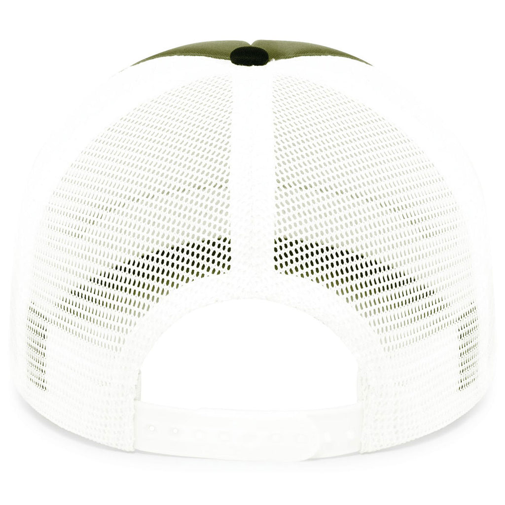 Pacific Headwear Moss/White/Black Foamie Fresh Trucker Cap