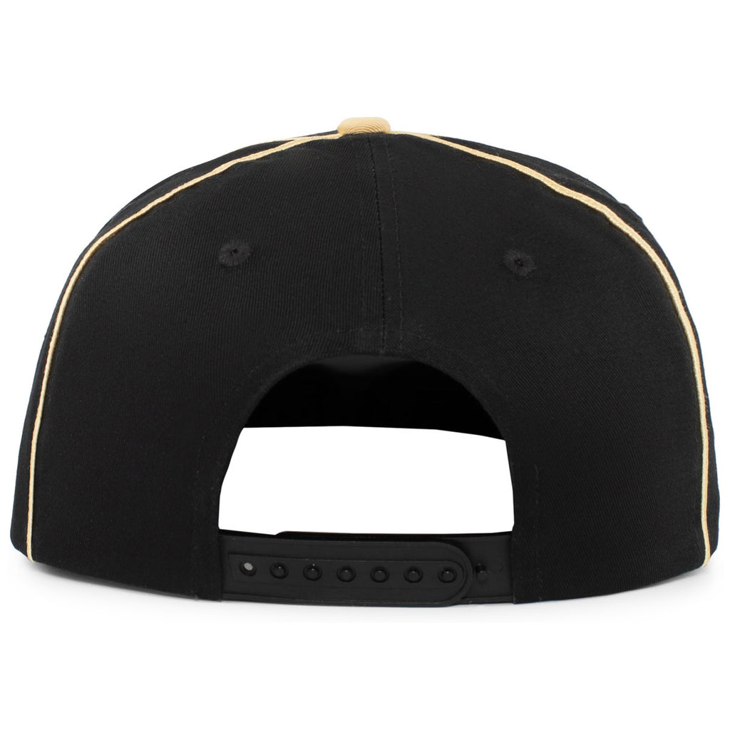 Pacific Headwear Black/Vegas Gold Momentum Team Cap